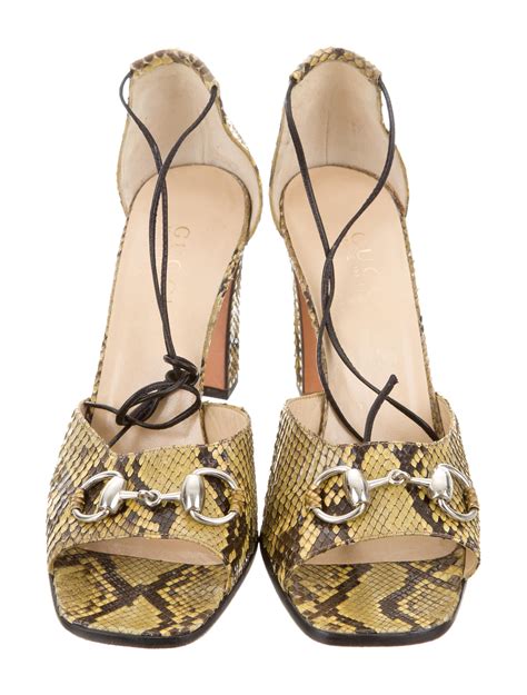 gucci sale sandals|Gucci snakeskin sandals.